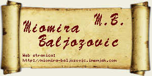 Miomira Baljozović vizit kartica